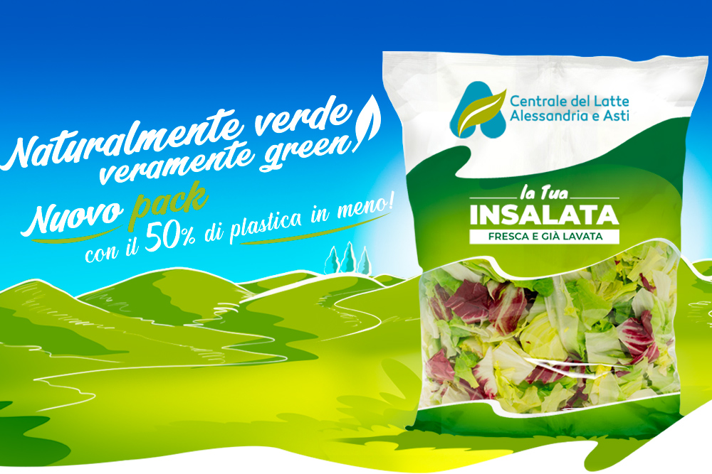 Verde e green: è il nuovo pack dell’insalata di Centrale del Latte